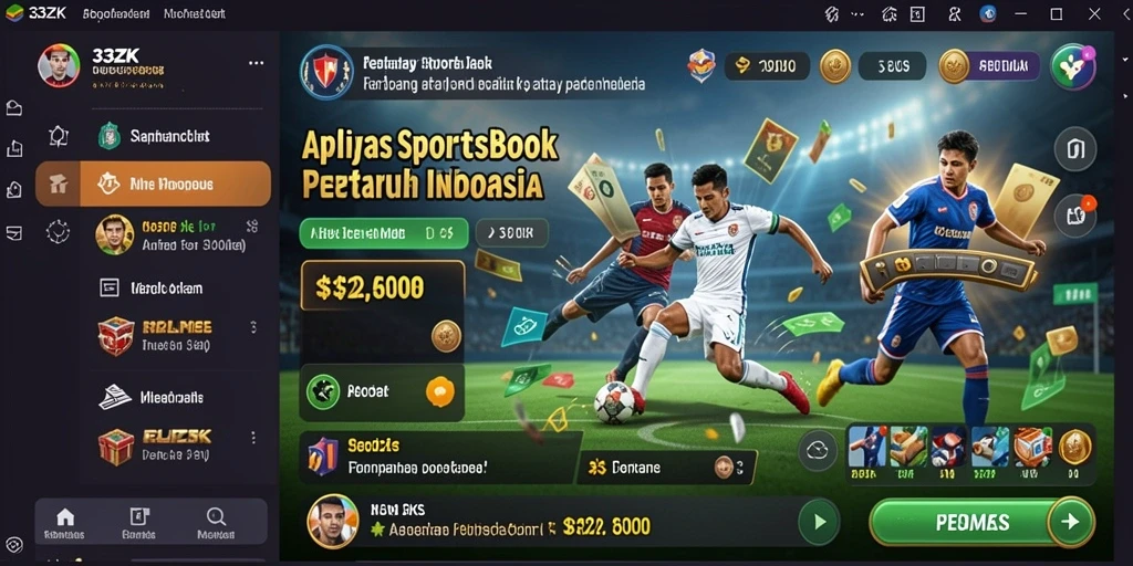 Tampilan gameplay interaktif dan menarik dari aplikasi Sportsbook 33ZK.