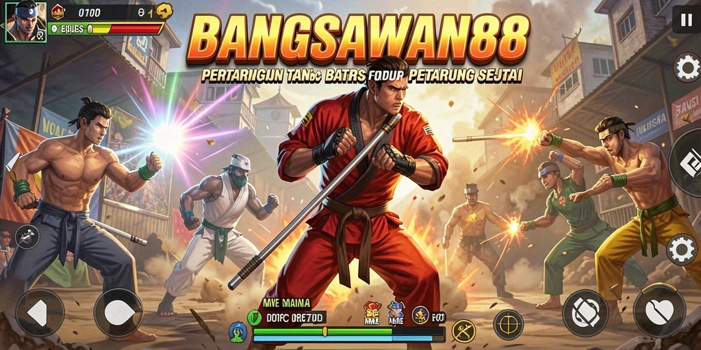 Screenshot BANGSAWAN88 menampilkan pertarungan yang intens dan grafis menawan.