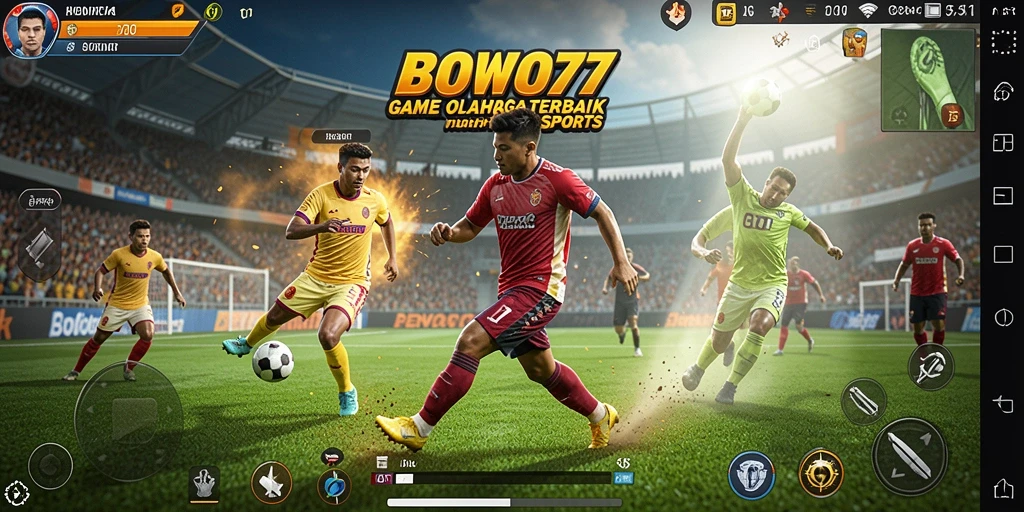 Tampilan gameplay <strong>BOWO77</strong> dengan aksi olahraga yang seru.