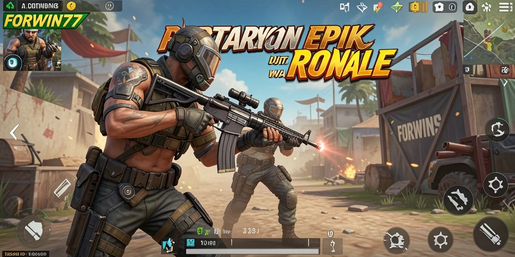 Gameplay seru dalam pertempuran Battle Royale yang menegangkan.