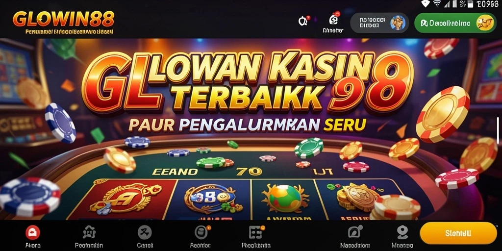 Screenshot menampilkan antarmuka permainan Kasino GLOWIN88 yang menarik.