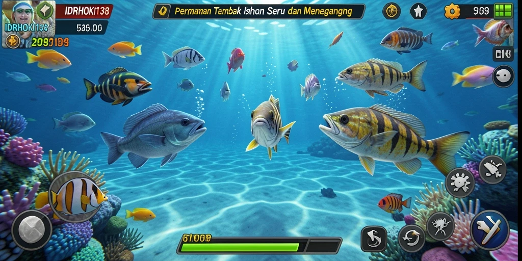 Gameplay seru IDRHOKI138 dengan aksi menembak ikan.