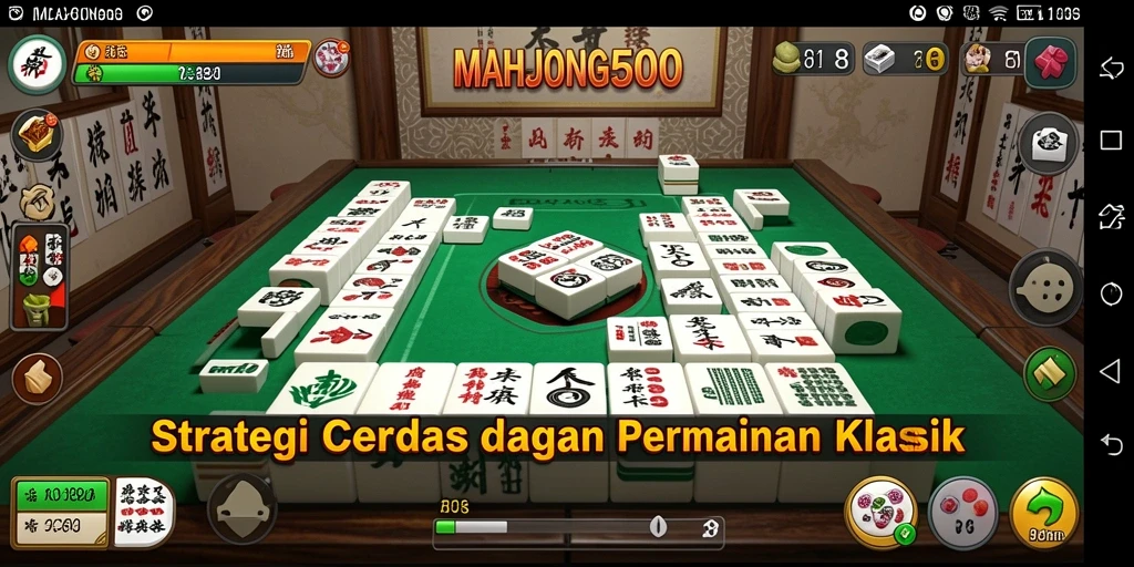 Tampilan menyenangkan dari gameplay MAHJONG500 yang strategis.