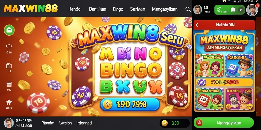 Tangkapan layar gameplay MAXWIN88 menunjukkan suasana permainan Bingo yang seru.