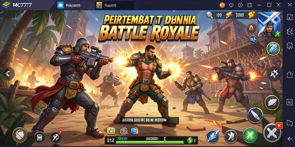 Gameplay menarik dalam MC777 dengan aksi Battle Royale seru.