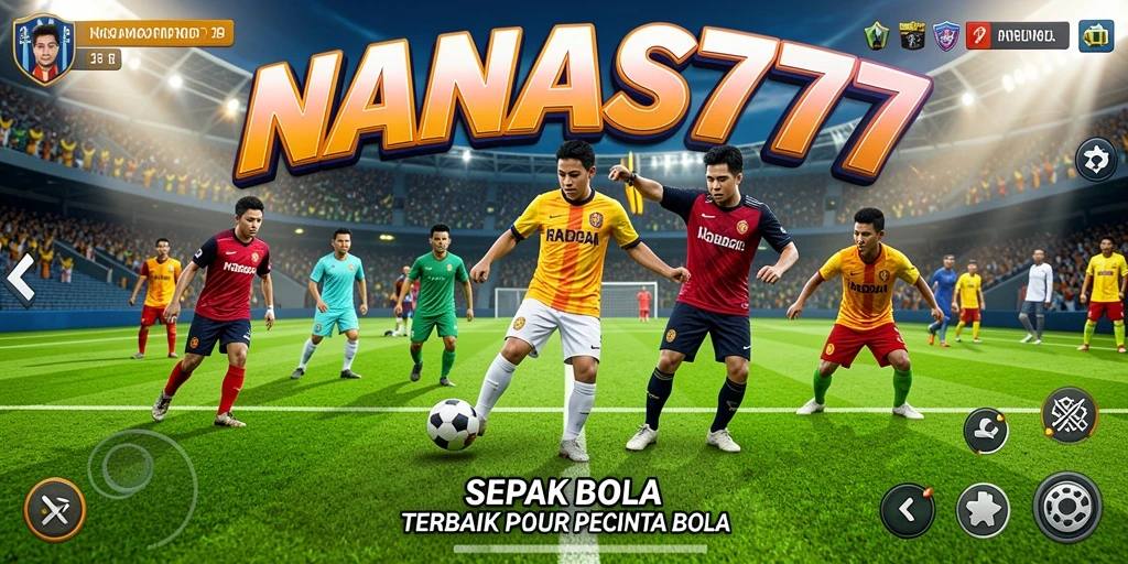 Tampilan gameplay NANAS777 yang seru dan mendebarkan di lapangan sepak bola.