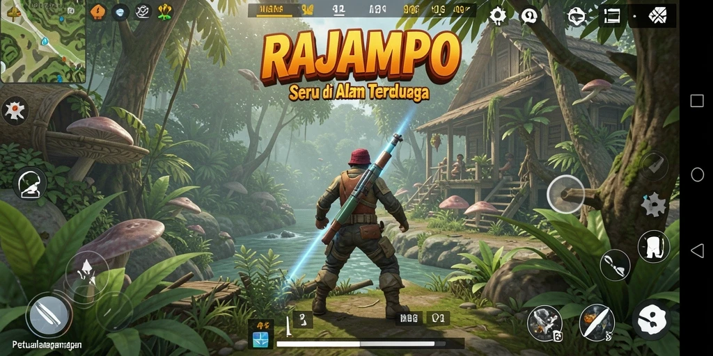 Tangkapan layar RAJAMPO menunjukkan petualangan epik yang menantang.