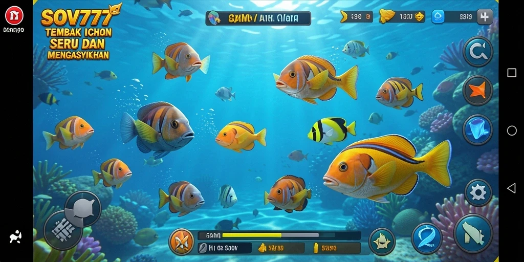 Screenshot gameplay Gembira dalam SOV777 Tembak Ikan.